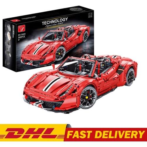 NEW RC High-tech Italian Super Racing 488 Master Car Building Blocks Pista Sports Car Model Bricks Toys Kids Christmas Gifts
