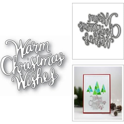 New Warm Christmas Wishes Fancy Word 2020 Metal Cutting Dies for DIY Scrapbooking Decor and Card Making Embossing Craft No Stamp