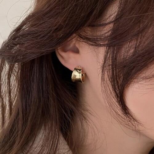 New Trend Japanese Korean Earrings For Women Fashion Jewelry Metal Gold Silver Color Piercing Stud Ear Jewellery Ladies Gift