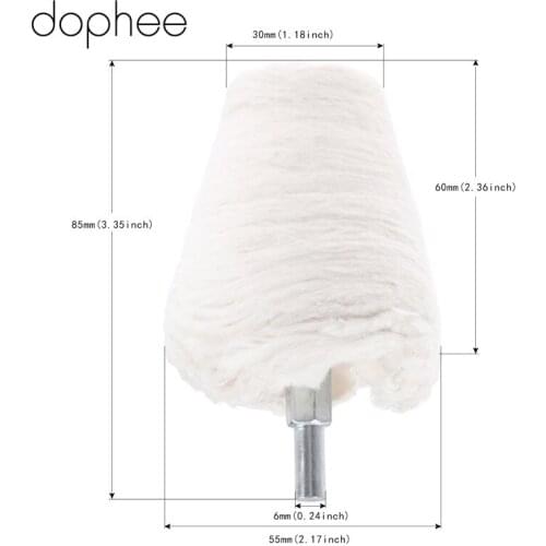 Dophee Dremel Accessories 55mm/2.36'' Cone Polishing Pad Cotton Grinding Buffing Wheel for Power Drill Car Cleaning Rotary Tool