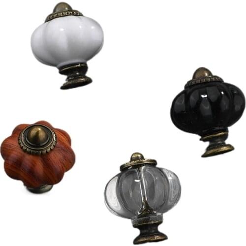 Retro Style Drawer Knob Cabinet Bedside Cupboard Furniture Door Pull Handle Pumpkin Knobs Cabinet Drawer Handle Pulls Home Decor