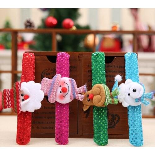 Christmas Decorations Patting Circle Bracelet Children Gifts Sequin Patted Circle Xmas Party Decorations for Home