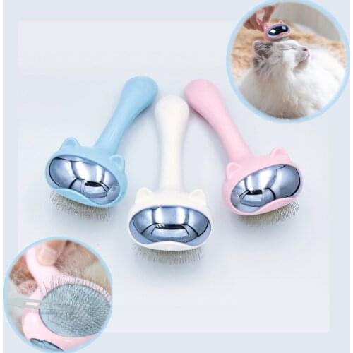 Cat Hair Brush Steel Pet Cleaning Tool Dog Grooming Comb Puppy Not Hurt Skin Soft Touch Massage Gentle Touch Pet Hair remover