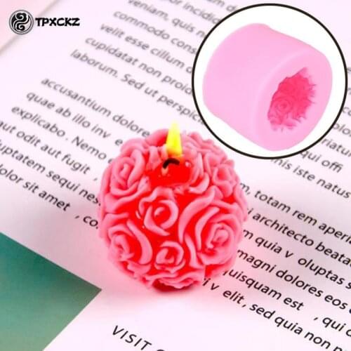 Silicone Candle Mold Rose Ball Aromatherapy Candle Soap Mould Craft Baking Tool