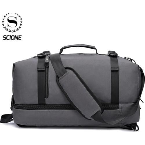 Scione Mens Travel Bag Large Nylon Duffle Hand Luggage Bags For Men Women Waterproof Multifunction Travel Packing Cubes