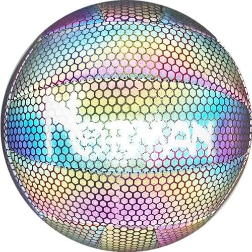 Reflective Shiny Volleyball Standard Game Size 5 Light And For Team Training And Competition Outdoor Beach Reflective