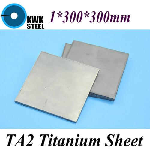 1*300*300mm Titanium Sheet UNS Gr1 TA2 Pure Titanium Ti Plate Industry or DIY Material Free Shipping