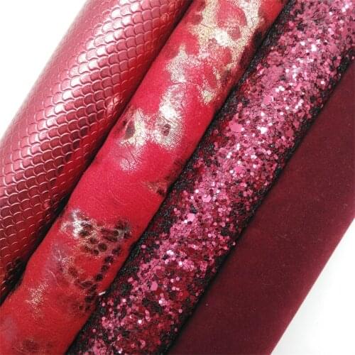 WINE Chunky Glitter Canvas Sheet, 8"x11" Glitter Sheets, Faux Leather Sheet, Chunky Glitter Hair Bow & Earring Fabric XM039