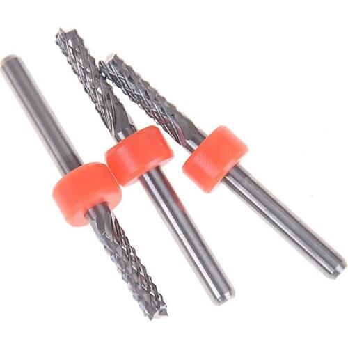1PCS Carbide Tungsten Corn Cutter Cutting PCB Milling Bits End Mill CNC Router Bits For Engraving Machine 3.175mm
