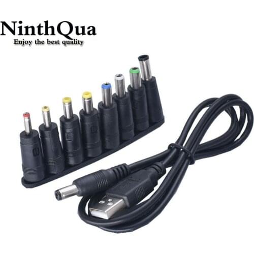 8+1pcs 5.5x2.1mm for Notebook Laptop AC DC Power Charger Supply Adapter Tips Connector Jack to Plug Charging for Tablets PC