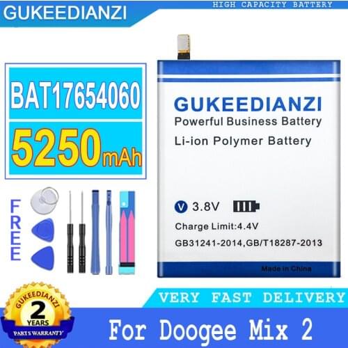5250mAh GUKEEDIANZI Battery BAT17654060 For Doogee Mix 2 Mix2 Big Power Bateria