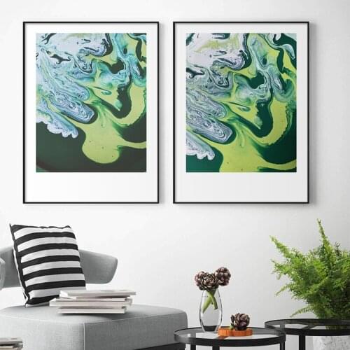 Watercolor Abstract Oil Painting Green Texture Canvas Wall Art Picture Nordic Posters Prints Home Decor For Living Room Bedroom