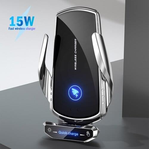 15W Car Holder Wireless Charger Auto-sensing Wireless Charger For iPhone 12 11 Pro Max XS XR X Car Bracket Wireless Fast Charger