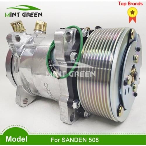 For 5SL12C car air compressor sanden sd508 sanden 508 10 Grooves 12V / 24v Tractor Excavator Heavy compressor parts
