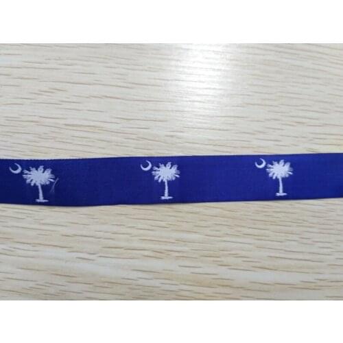 Free shipping 7/8" 22mm wide 10 yards/lot 100% Polyester Palm Style Woven Jacquard Ribbons for DIY Dog collar