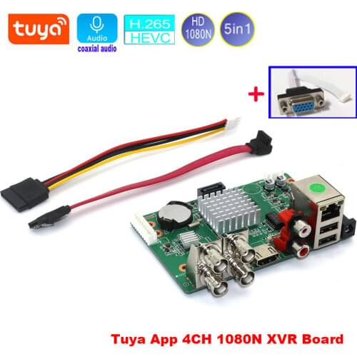 DVR 4 IN 1 4CH AHD CVI TVI CVBS 1080N DVR Board With VGA Surveillance Security DVR Main Board For CCTV Cameras 1 SATA Hard Disk
