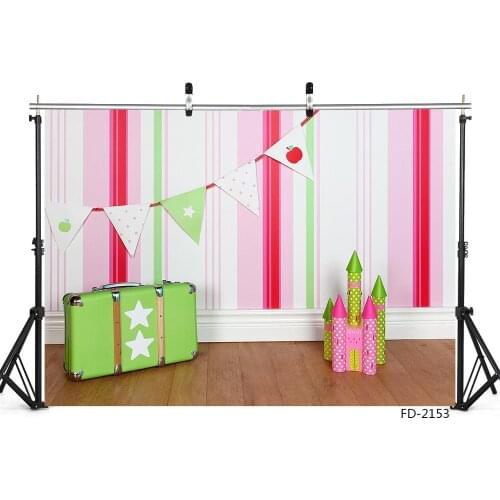 Suitcase Cartoon Castle Birthday Background Decoration For Baby Shower Child Party Photography Backdrop Photo Booth Studio Props