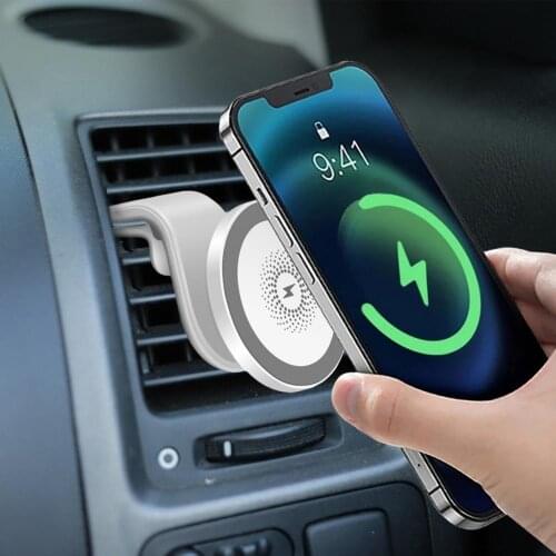 Black/ White Magnetic Wireless Car Charger Phone Holder Charger For IPhone 12 For Iphone 11Pro GPS Fast Charging Car-Charger