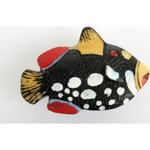 10Pcs/Lot Child Cartoon Sea Style Black Fish With White Spot Kitchen Cabinet Handle and Knobs