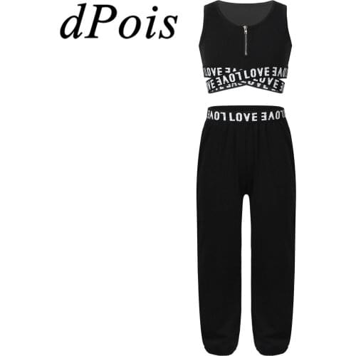 Kids Ballet Gym Outfits Girls Tracksuits Gymnastics Dancewear Tank Crop Top with Pants Workout Fitness Sports Clothes Yoga Sets