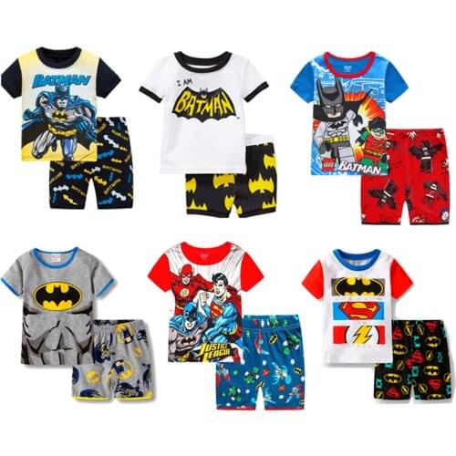 Childrens Pajamas Batman Boys' Pajamas Childrens Batman Pajamas Suit Baby Girl Cotton Cartoon Pajamas Pajamas Sleepwear