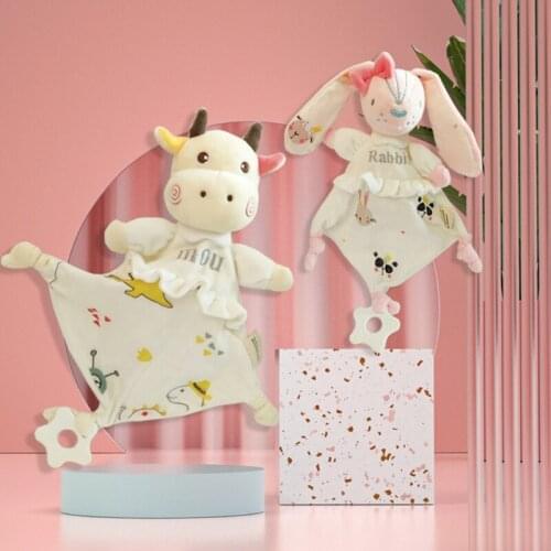 Baby Comforter Appease Towel Soft Cartoon Animal Doll Sleeping Toys Nursing Cuddling Blanket Bib Shower Gifts for Newborn D5QA