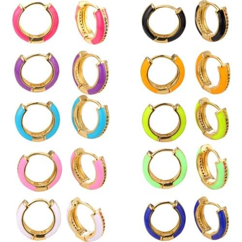 DIY Gold Chic O Shaped Hoop Earrings Womens Chunky Hoops Geometric Brass Earrings Minimalist New Wild Ear Clasp Charms Making