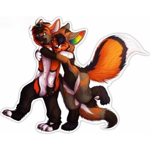 For Furry Femboy Wolf Car Stickers Personality Custom Printing Window Trunk VAN SUV JDM JEEP Van Bike Offroad RV Deco Meterial