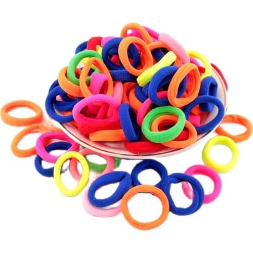 Lot 100Pcs Mix Colors Elastic Hair Rubber Bands Rope Gum Girl Kids Holder Accessories Ties