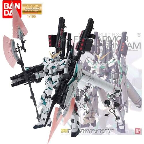 Bandai MG 1/100 Gundam Model Full Armor Unicorn Gundam KA Edition RX-0 Assembly Anime Action Figures Toys Birthday Gift 22CM