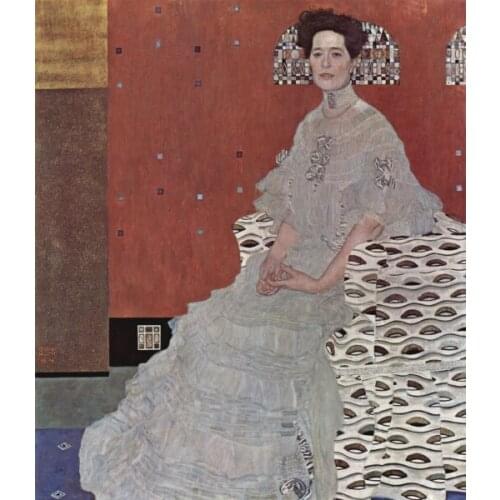 Gustav Klimt Oil Painting reproduction on Linen Canvas,Portrait of Fritza Riedler,Free DHL Ship,handmade,Museam Quality