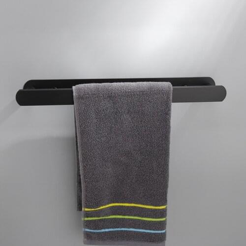 Stainless Steel Towel Rack Wall-mounted Single Bar Cloth Holder Bathroom Hanging Rod