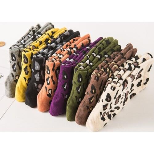 20 Pairs Per St Leopard Print Socks Womens Socks Wholesale Cotton Korean Style Spring Summer Wholesale Female Sock Hot Sales