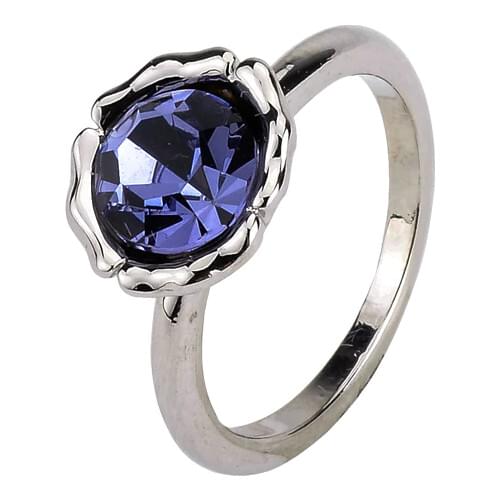 New Fashion Wedding Rings Purple Crystal women ring Bijoux Femme Engagement ring Accessories wth KC Gold rings J0002