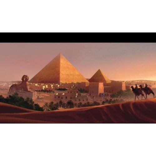 Landscape Egypt Pyramid 5d DIY Round Diamond Painting Full Squar Cross Stitch Scenic Diamond Embroidery Home Decorative Gift