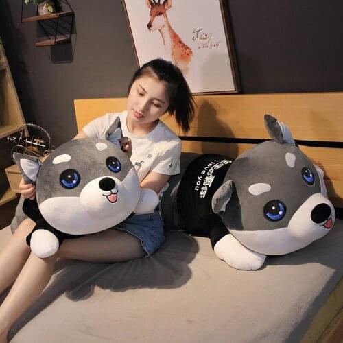 120cm Huskie Dog Plush Toy Stuffed Adorkable Doggy Animals Pillow Bed Sleeping Cushion For Birthday Gift Of Boys Kids Girls