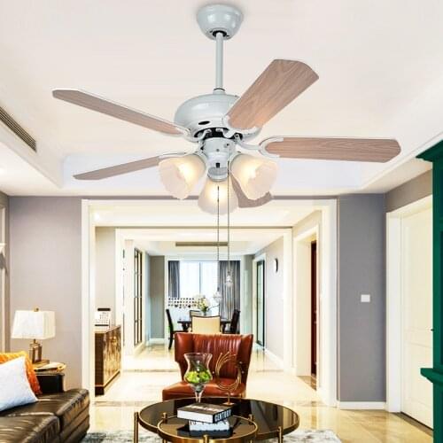 Simple LED Ceiling Fan Light Electric Fan Pendant Lamp Dining Room Living Room Bedroom E27 Light Creative Retro Fan Lamp