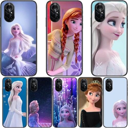 Elsa in Frozen Clear Phone Case For Huawei Honor 20 10 9 8A 7 5T X Pro Lite 5G Black Etui Coque Hoesjes Comic Fash design