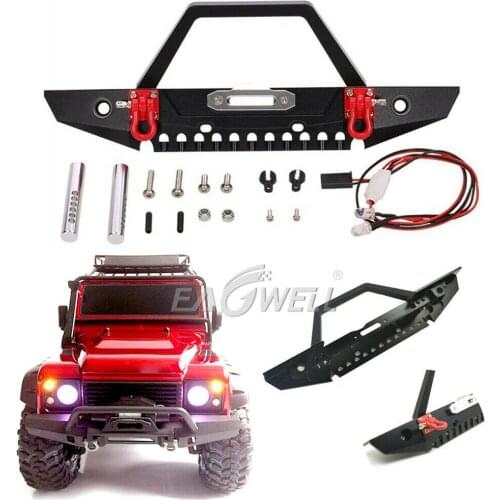 RCTOYFUN RC Car 1:10 Scale Front Bumper With Headlights DIY Appearance Accessories For Axial SCX10 90046 RC4WD D90 Traxxas TRX-4