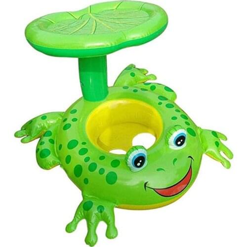 Frog Umbrella Cap Baby Water Sunshade Inflatable Swimming Ring Inflatable Toys Pool Floats For Children Water Pool Rafts