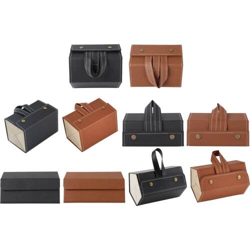 Foldable Glasses Case Leather Hard Glasses Sunglasses Case Easy to Carry for Travel