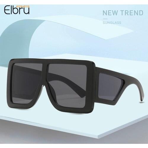 Elbru Four Lens Sunglasses Square Big Frame Women and Men Driving UV400 Eyewear Personality Trend Sunglasses Ultraviolet-proof