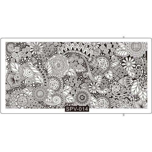 SPV14 big Stamping Nail Art Manicure Tools-6*12 Nail Art Stamp Template Arabesque Full Lace Flower Design Image Nail Stamping