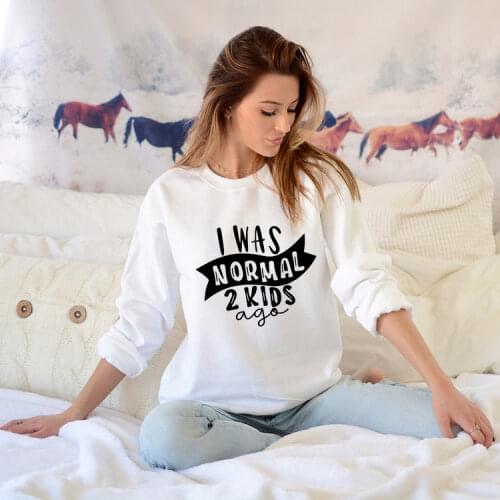 I Was Normal 2 Kids Ago Hoodies Autumn Winter Sweatshirts Harajuku Long Sleeve Loose Casual Sweatshirt Warm Thicken Pullovers