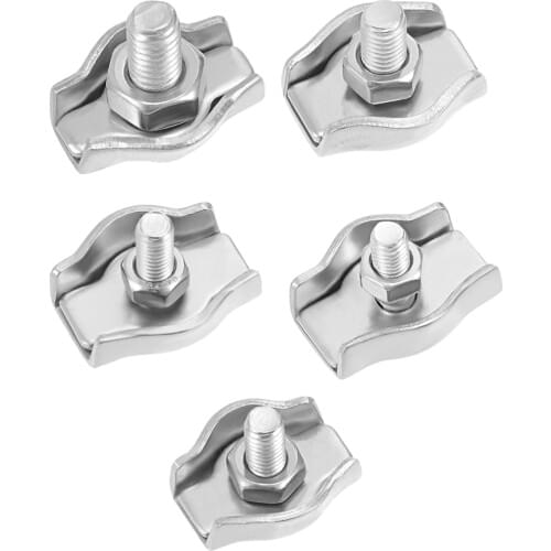 Uxcell 4-20pcs 304 Stainless Steel Single Wire Rope Clip Cable Clamp Suit for 1mm-1.5mm 1.5-2mm 2-3mm 3-4mm 4-5mm Rope