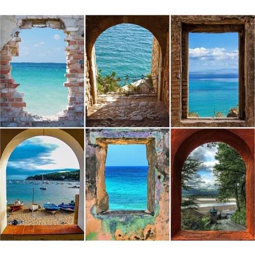 Yumeart Diy Daimond Painting by Number Doors Diamond Painting Crystal Rhinestones Scenery Diamant Painting Embroidery Landscape