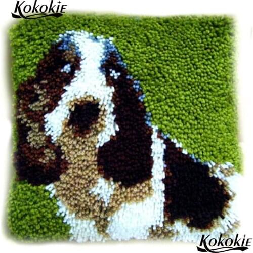 Latch hook diy rug 3d carpet cross stitch kits Cushion mat embroidery yarn handicraft Crocheting Rug yarn handmade pillow kits