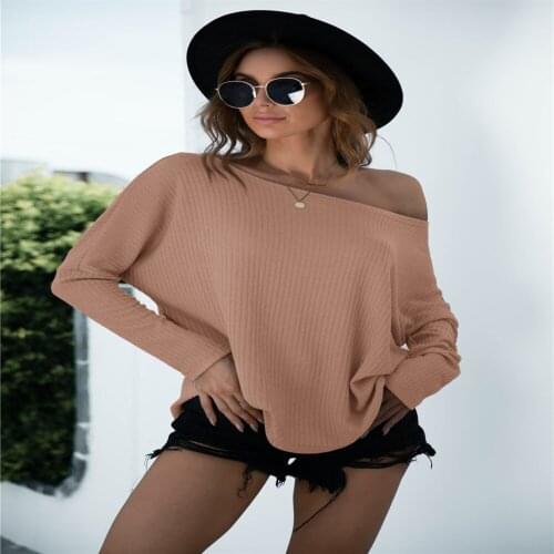 Womens Top Spring Autumn Solid Color T-Shirts Long Sleeve Loose T Shirt Womens Clothing 2021 Casual Y2K Ropa Mujer Kawaii Tops