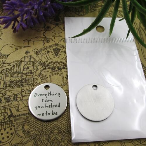 20pcs--"Everything I am, you helped me to be"stainless steel charms 5 styles for choosing DIY Charms for necklace bracelets