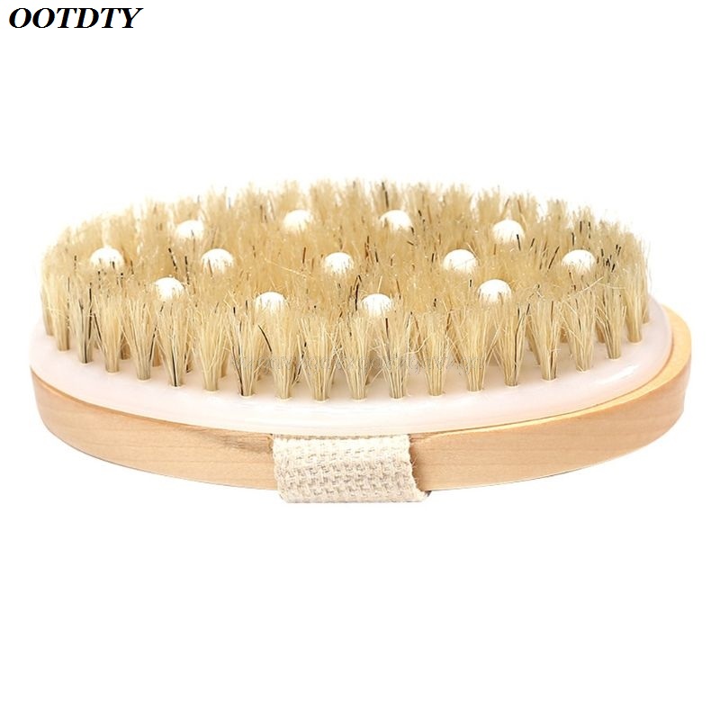 2 In 1 Dry Skin Body Brush Natural Bristle Dead Skin Remover Anti Cellulite Exfoliates Blood Circulation Health Massage Tools